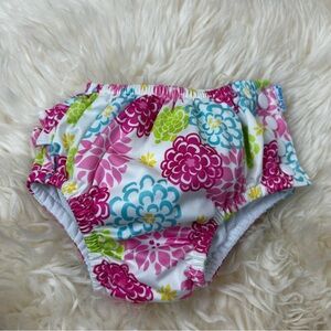 3/$10 Iplay Multi Color Flower Water Girl Diaper UPF 50+ Sz 12 months 18-22 lbs